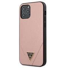 Guess Hardcase Saffiano, piemērots iPhone 12 Pro Max, rozā cena un informācija | Telefonu vāciņi, maciņi | 220.lv