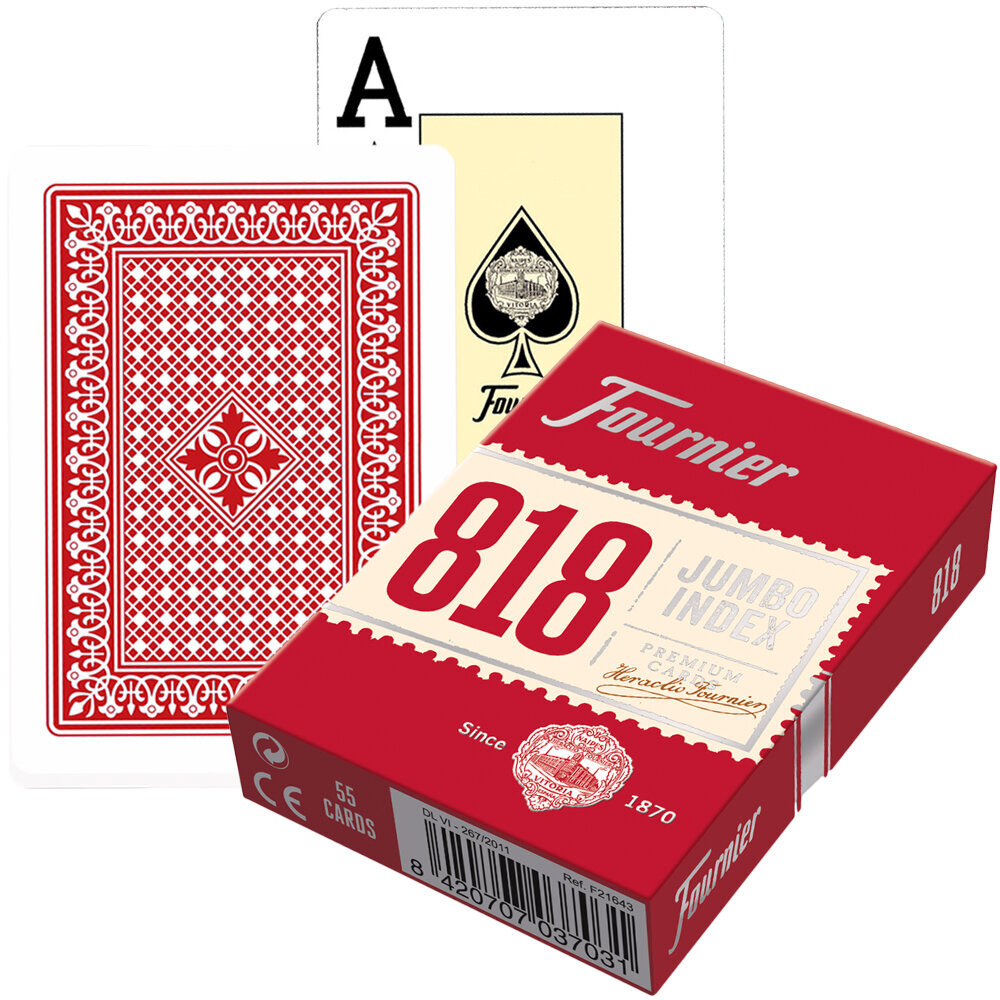 Bicycle 818. kartes — sarkana/zila (2 Jumbo indekss) cena un informācija | Azartspēles, pokers | 220.lv