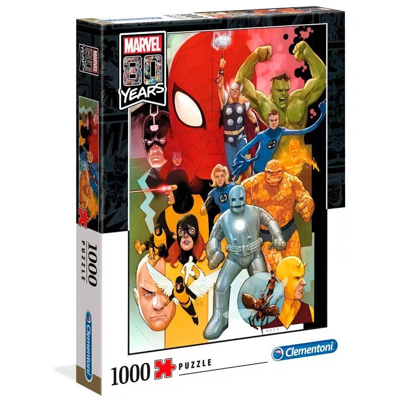 Clementoni Puzle 1000 elementi Marvel 80 Years cena un informācija | Puzles, 3D puzles | 220.lv