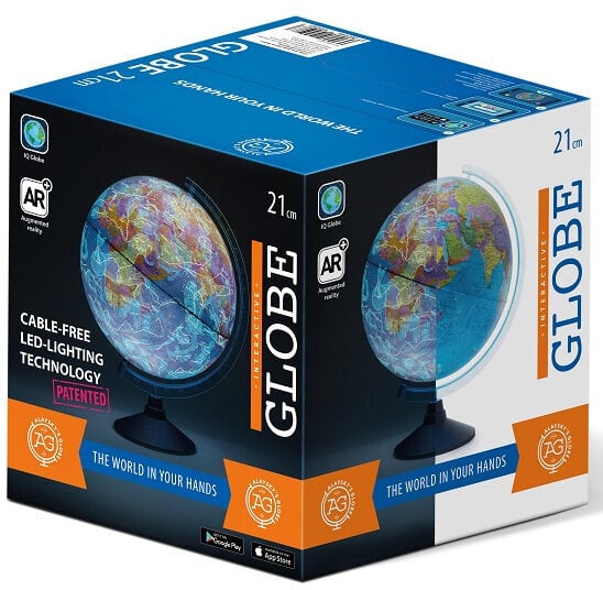 Globe 21cm ar fizisko karti un lietojumprogrammu Alaysky globuss цена и информация | Globusi | 220.lv