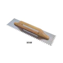 Зубчатый шпатель с квадратными зубьями и деревянной рукоятью, 8 мм, 48 х 13 см. цена и информация | Механические инструменты | 220.lv
