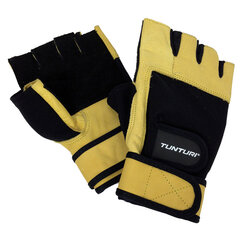 Тренировочные перчатки Tunturi Fitness Gloves High Impact, размер L, желтый/черный цвет цена и информация | Перчатки для турника и фитнеса | 220.lv