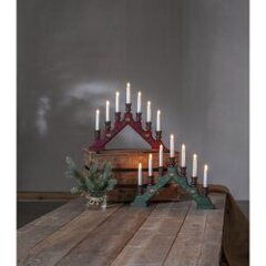 Koka svečturis trijstūrveida zaļš 21W 44x38 cm Sara 154-43 cena un informācija | Sveces un svečturi | 220.lv