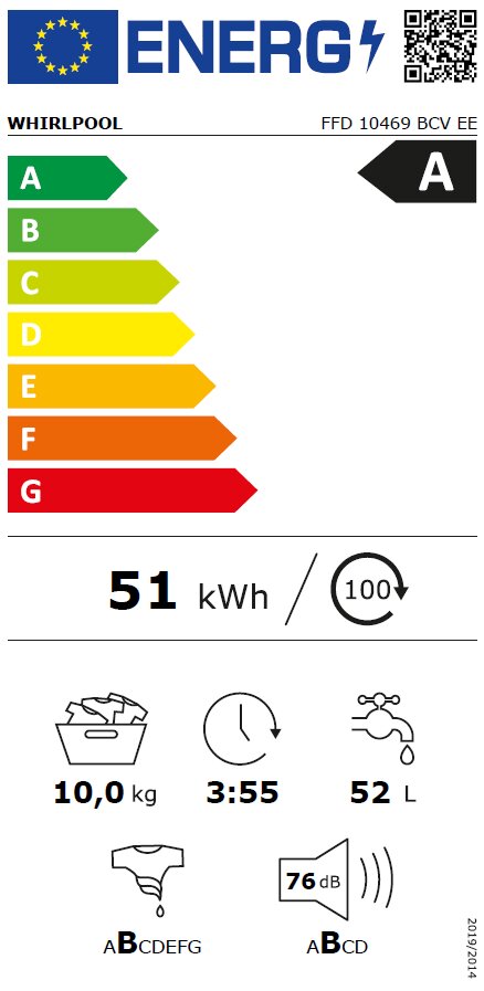 Whirlpool FFD 10469 BCV EE cena un informācija | Veļas mašīnas | 220.lv