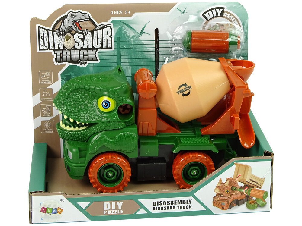 Samontēts kravas automobilis Dinozaurs Truck, zaļš cena un informācija | Rotaļlietas zēniem | 220.lv