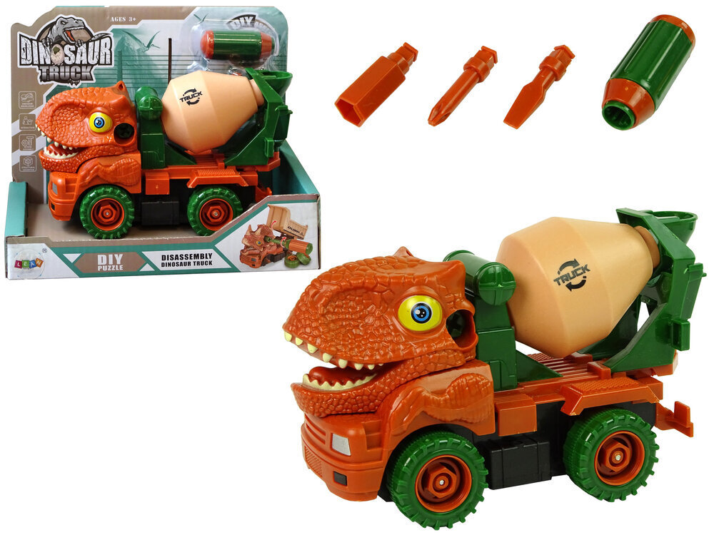 Samontēts dinozauru kravas automobilis, oranžs cena un informācija | Rotaļlietas zēniem | 220.lv