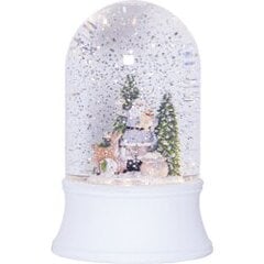 LED dekors sniega bumba Ziemassvētku vecītis ar baterijām 2LED 12x19 cm Vinter 993-05 цена и информация | Рождественские украшения | 220.lv