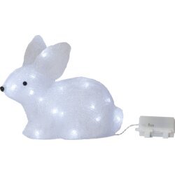 LED Gaismas dekors zaķis balts 0,9W 20x27 cm 3xAA 30LED Crystalo 583-12 цена и информация | Ziemassvētku dekorācijas | 220.lv
