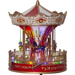 LED Ziemassvētku dekors - karuselis ar mūziku un 16LED 28x23,5 cm Largeville 992-52 цена и информация | Ziemassvētku dekorācijas | 220.lv