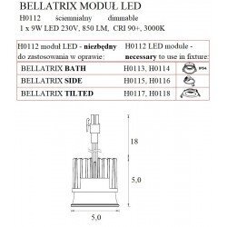 Spotlampa Maxlight Bellatrix Ø5 cm 9W 3000K H0112 cena un informācija | Griestu lampas | 220.lv