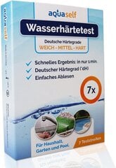 Aquaself ūdens cietības testa sloksnes - 7 gabali - vācu grūtību laukums ° DH - pārbaudiet ūdens cietību maigā, vidējā un cietā. cena un informācija | Baseinu piederumi | 220.lv