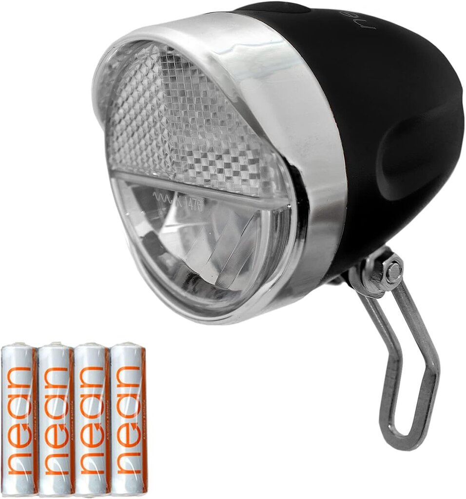 NEAN LED velosipēdu gaisma, velosipēdu lampa, velosipēdu priekšējais apgaismojums, velosipēdu lampa priekšā, priekšējie lukturi ir spilgti ar stvzo apstiprinājumu, iekļaujot 4x akumulatoru, 30 luksi, melni cena un informācija | Velo lukturi un atstarotāji | 220.lv