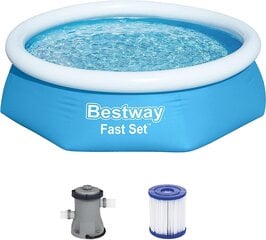 Бассейн Bestway Fast Set Setup Pool Set с фильтрационным насосом Ø 244 x 61 см, синий, круглый цена и информация | Фильтры для бассейнов | 220.lv