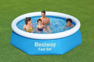 Bestway ātrās iestatīšanas baseina komplekts ar filtra sūkni Ø 244 x 61 cm, zils, apaļš cena un informācija | Baseina filtri | 220.lv