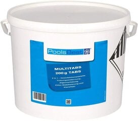 Poolsbest® 10 kg hlorisko multitabs 5 1 200 g hlora tabletēs baseinam cena un informācija | Nav norādīts Āra baseini, baseinu piederumi | 220.lv