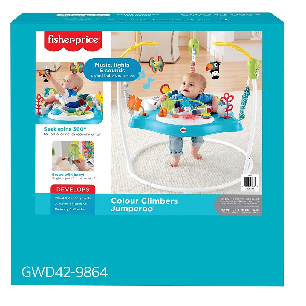 Lēkājošas šūpoles Fisher Price Color Climbers cena un informācija | Staigulīši | 220.lv