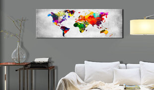 Glezna - World Map: Coloured Revolution 135x45 cm cena un informācija | Gleznas | 220.lv