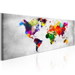 Glezna - World Map: Coloured Revolution 135x45 cm cena un informācija | Gleznas | 220.lv