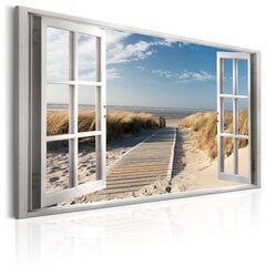Glezna - Window: View of the Beach 120x80 cm cena un informācija | Gleznas | 220.lv