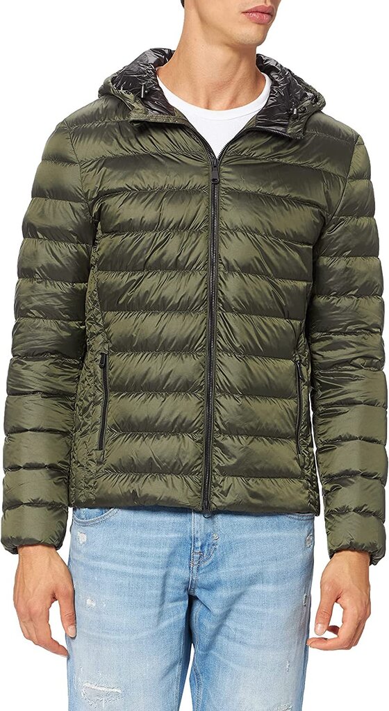 GEOX vīriešu jaka ar kapuci DERECK, zaļa krāsa cena un informācija | Vīriešu virsjakas | 220.lv
