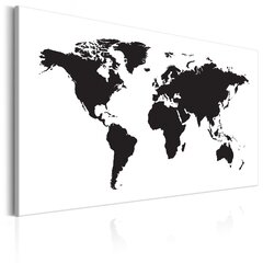 Glezna - World Map: Black & White Elegance 120x80 cm cena un informācija | Gleznas | 220.lv