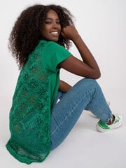 Женская темно-зеленая блуза с кружевом цена и информация | Женские блузки, рубашки | 220.lv