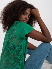 Женская темно-зеленая блуза с кружевом цена и информация | Женские блузки, рубашки | 220.lv