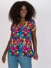 красочная блузка с v-образным вырезом rue paris цена и информация | Женские блузки, рубашки | 220.lv