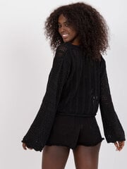 черный пушистый классический свитер с широкими рукавами och bella цена и информация | Женские кофты | 220.lv