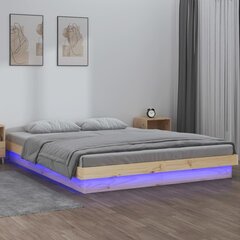 Gultas rāmis ar led, 120x190cm, masīvkoks, divvietīgs цена и информация | Кровати | 220.lv