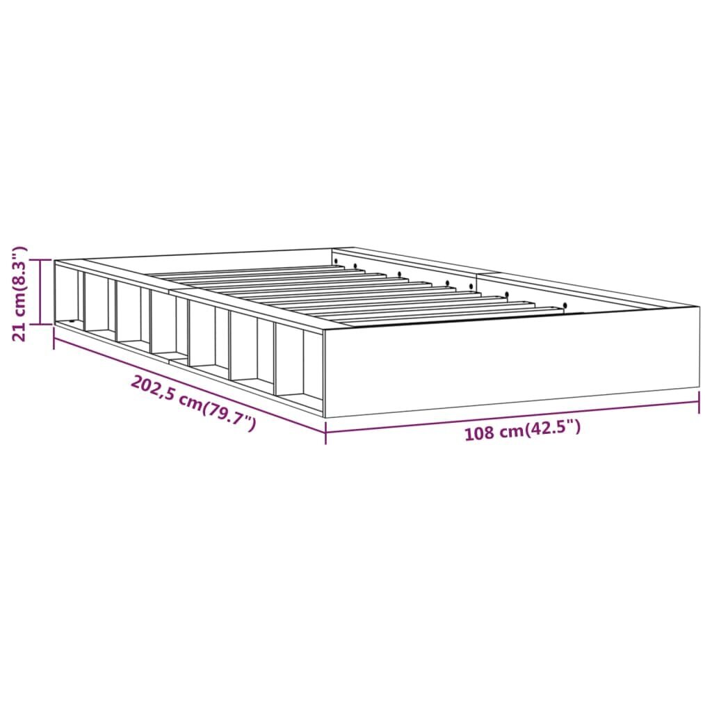 Gultas rāmis, melns, 90x200cm, masīvkoks cena un informācija | Gultas | 220.lv