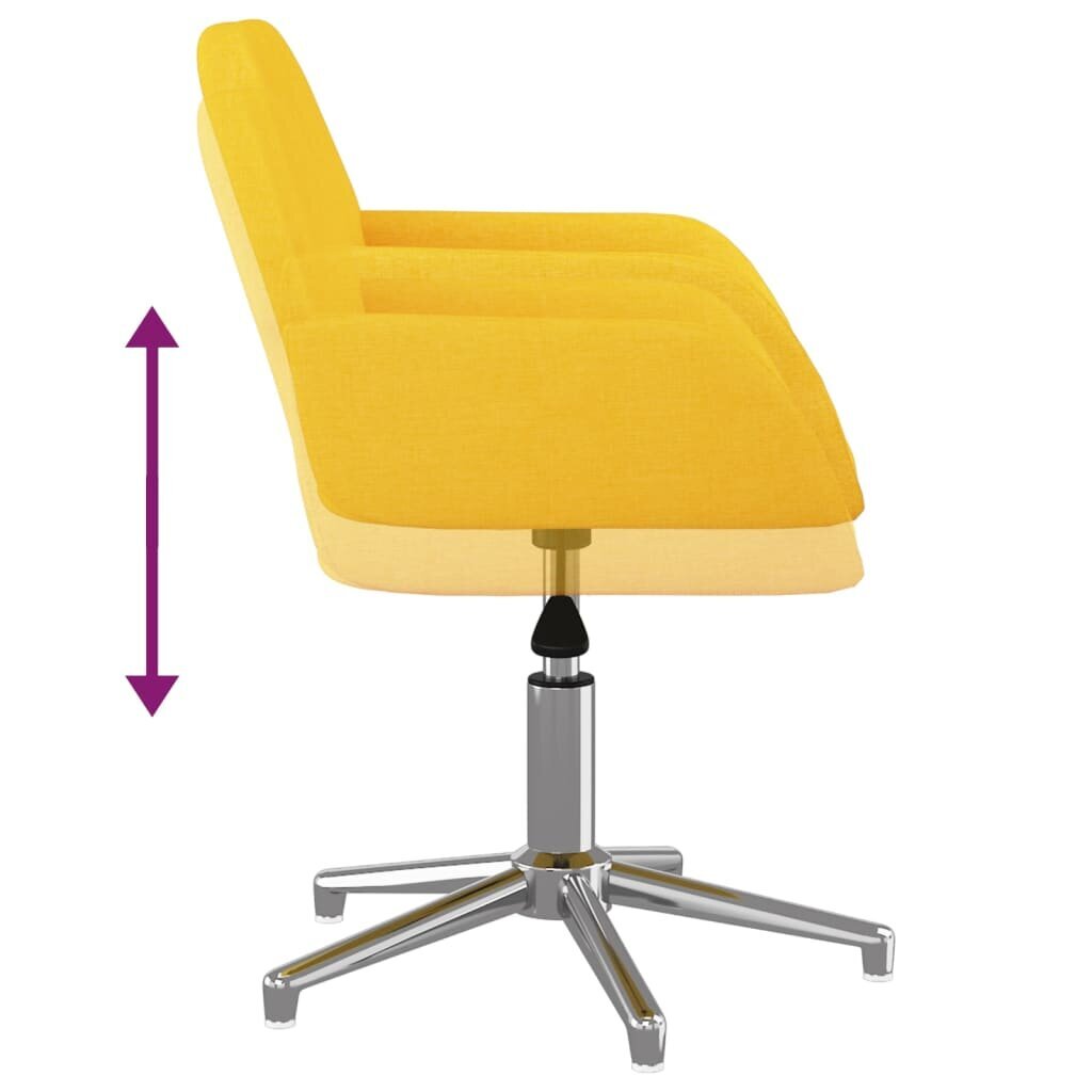 vidaXL biroja krēsls, gaiši dzeltens audums cena un informācija | Biroja krēsli | 220.lv