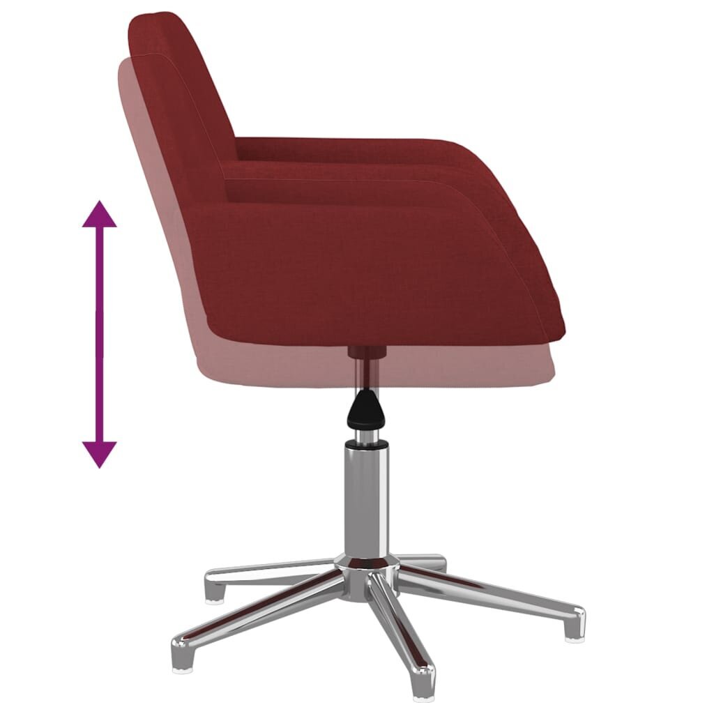 vidaXL biroja krēsls, vīnsarkans audums цена и информация | Biroja krēsli | 220.lv