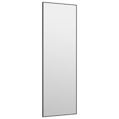 vidaXL durvju spogulis, melns, 40x100 cm, stikls un alumīnijs cena un informācija | Spoguļi | 220.lv