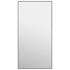 vidaXL durvju spogulis, melns, 50x100 cm, stikls un alumīnijs cena un informācija | Spoguļi | 220.lv