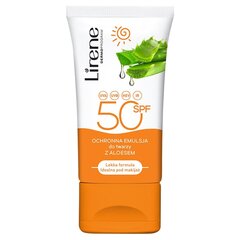 Защитная эмульсия для лица с алоэ вера Lirene SPF50, 50 мл цена и информация | Кремы для лица | 220.lv