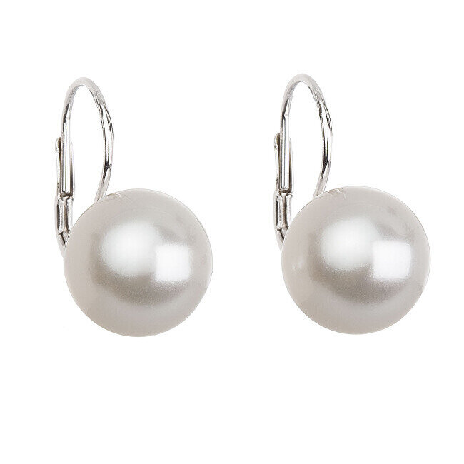 Troli Eleganti pērļu auskari ar Pearl White atloku 71106.1 71107.1 cena un informācija | Auskari | 220.lv
