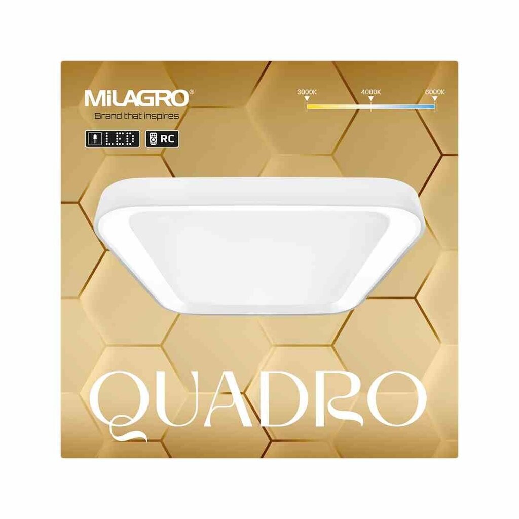 Eko-Light griestu lampa QUADRO WHITE 38W cena un informācija | Griestu lampas | 220.lv