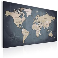Картина - World Map: Shades of Grey 90x60 см цена и информация | Картины | 220.lv