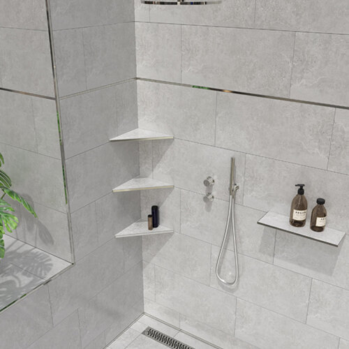 Plaukts vannas istabai Proshelf, trīsstūra forma, nerūsējošais tērauds, 210 mm x 300 mm цена и информация | Vannas istabas aksesuāri | 220.lv