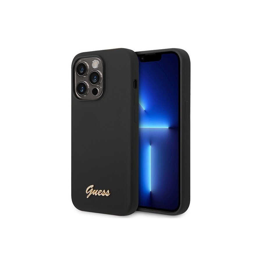 Vāciņš Guess Silicone Vintage - iPhone 14 Pro Max 6.7, melns cena un informācija | Telefonu vāciņi, maciņi | 220.lv