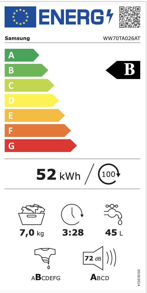 Samsung WW70TA026AT/EO cena un informācija | Veļas mašīnas | 220.lv