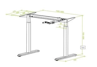Mehāniski regulējama augstuma galda kājas cena un informācija | Datorgaldi, rakstāmgaldi, biroja galdi | 220.lv