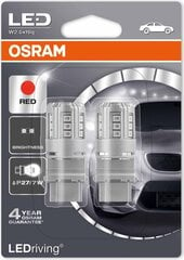 Светодиодные красные лампы Osram, P27/7W 12V 3W W2.5x16q, 3547R-02B цена и информация | Автомобильные лампочки | 220.lv