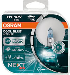 Лампы Osram, H1, COOL BLUE Intense,NextGen, 5000K, +100%, 55W 64210CBN-HCB цена и информация | Автомобильные лампочки | 220.lv