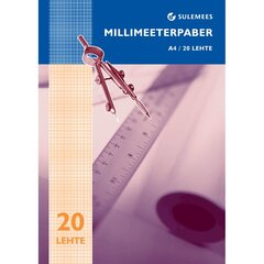 Milimetru papīrs A4, 20 lokšņu līmlente цена и информация | Тетради и бумажные товары | 220.lv