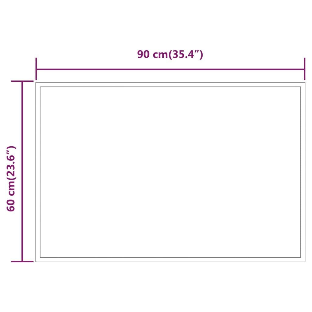 Vannas istabas LED spogulis, 90x60cm cena un informācija | Spoguļi | 220.lv