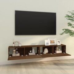 Televizora skapīši, 2gab., brūni, 100x30x30cm, koka cena un informācija | TV galdiņi | 220.lv