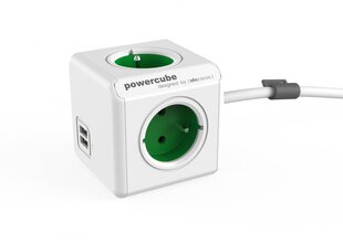 Allocacoc PowerCube USB Extended 1,5м 2402 Зеленый цена и информация | Удлинители | 220.lv