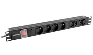 Lanberg Сетевой фильтр Rack PDU 1U 10A 4X 230V PL 4X IEC C13 2м C14 черный цена и информация | Удлинители | 220.lv